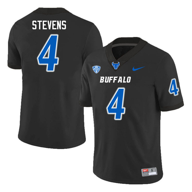 Buffalo Bulls #4 Jyaire Stevens College Football Jerseys Stitched Sale-Black